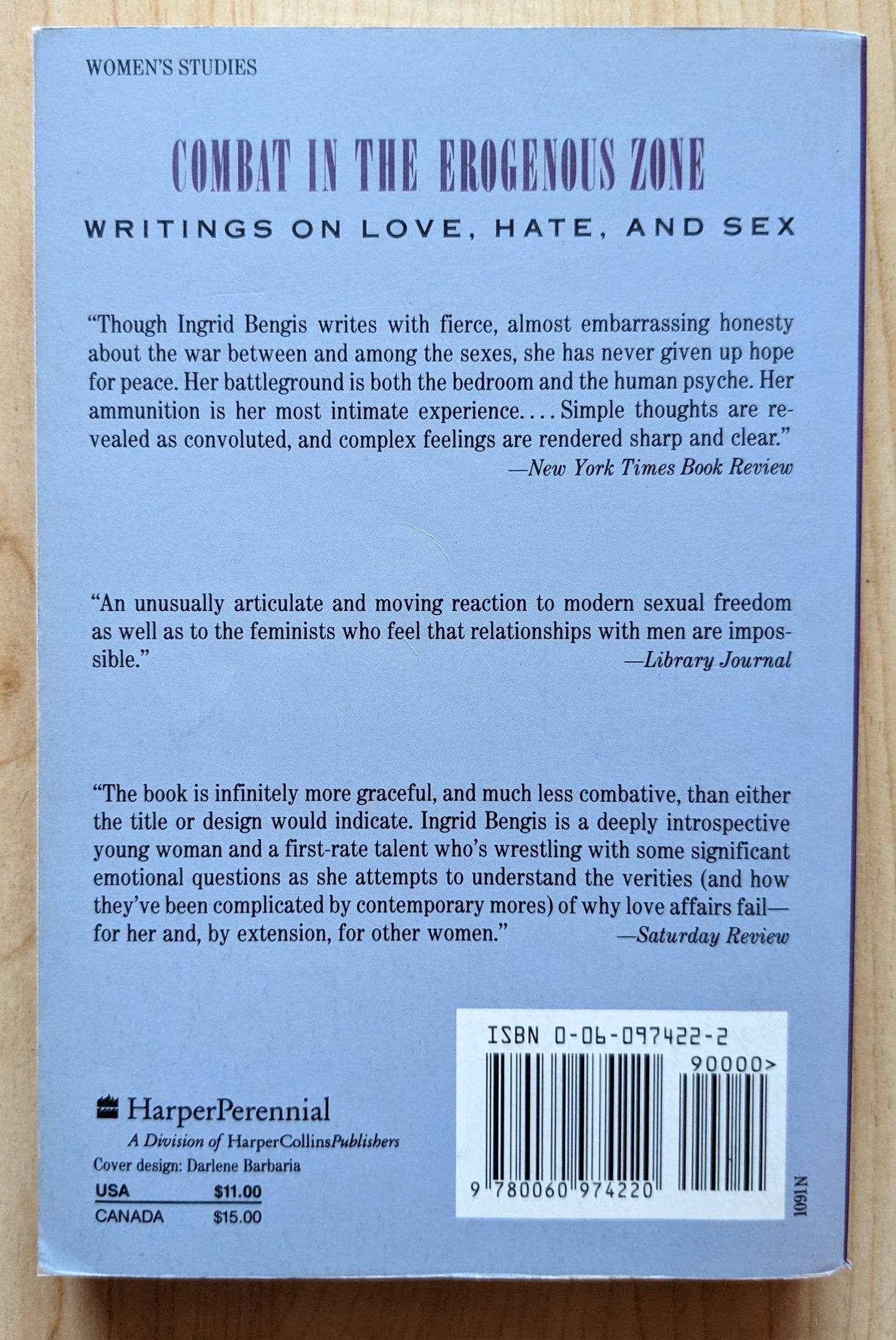 Combat in the erogenous zone writings on love, hate, and sex by Ingrid Bengis