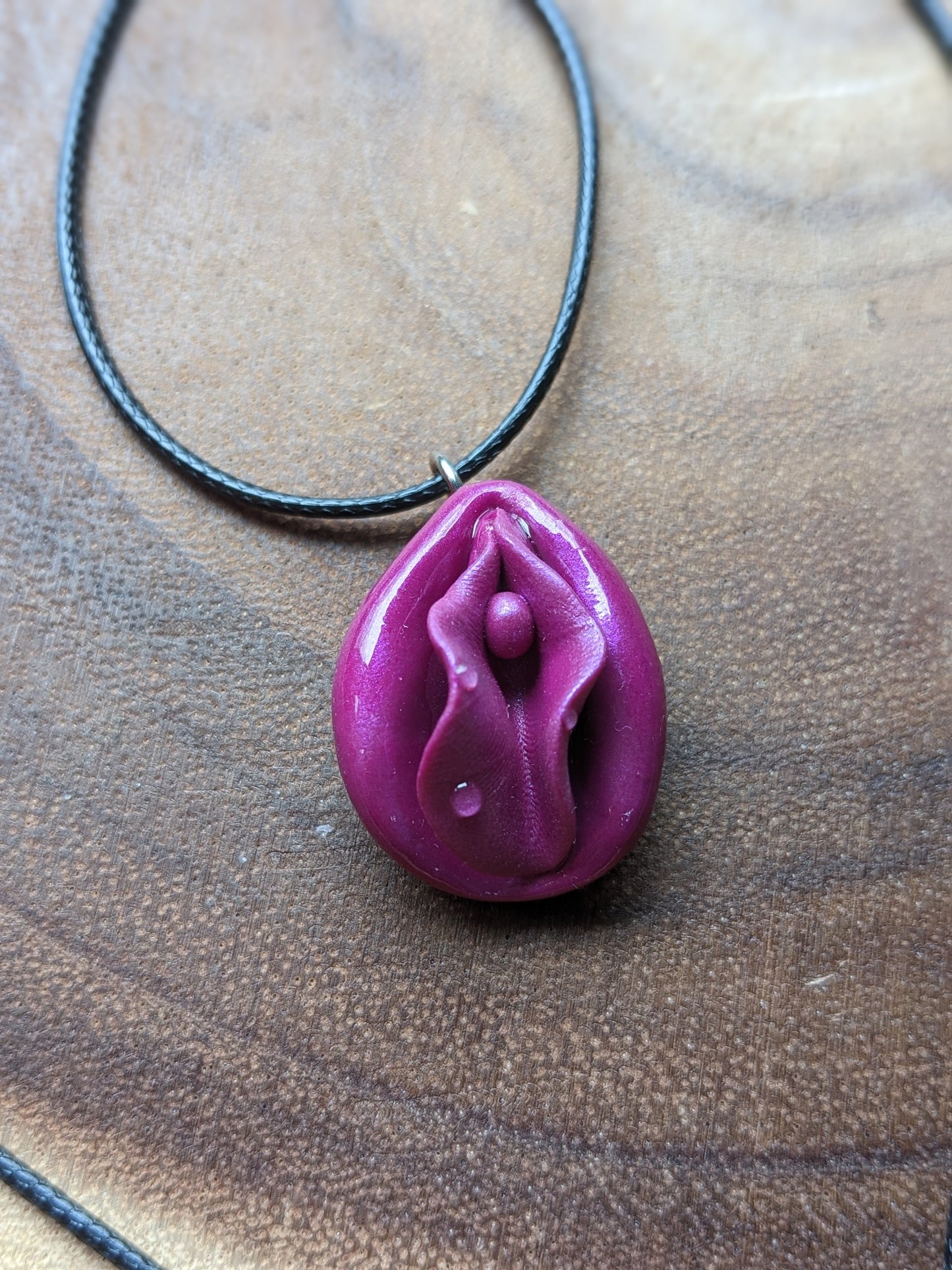 Fuchsia Vulva Necklace Luscious Lips Collection by Melinda Love