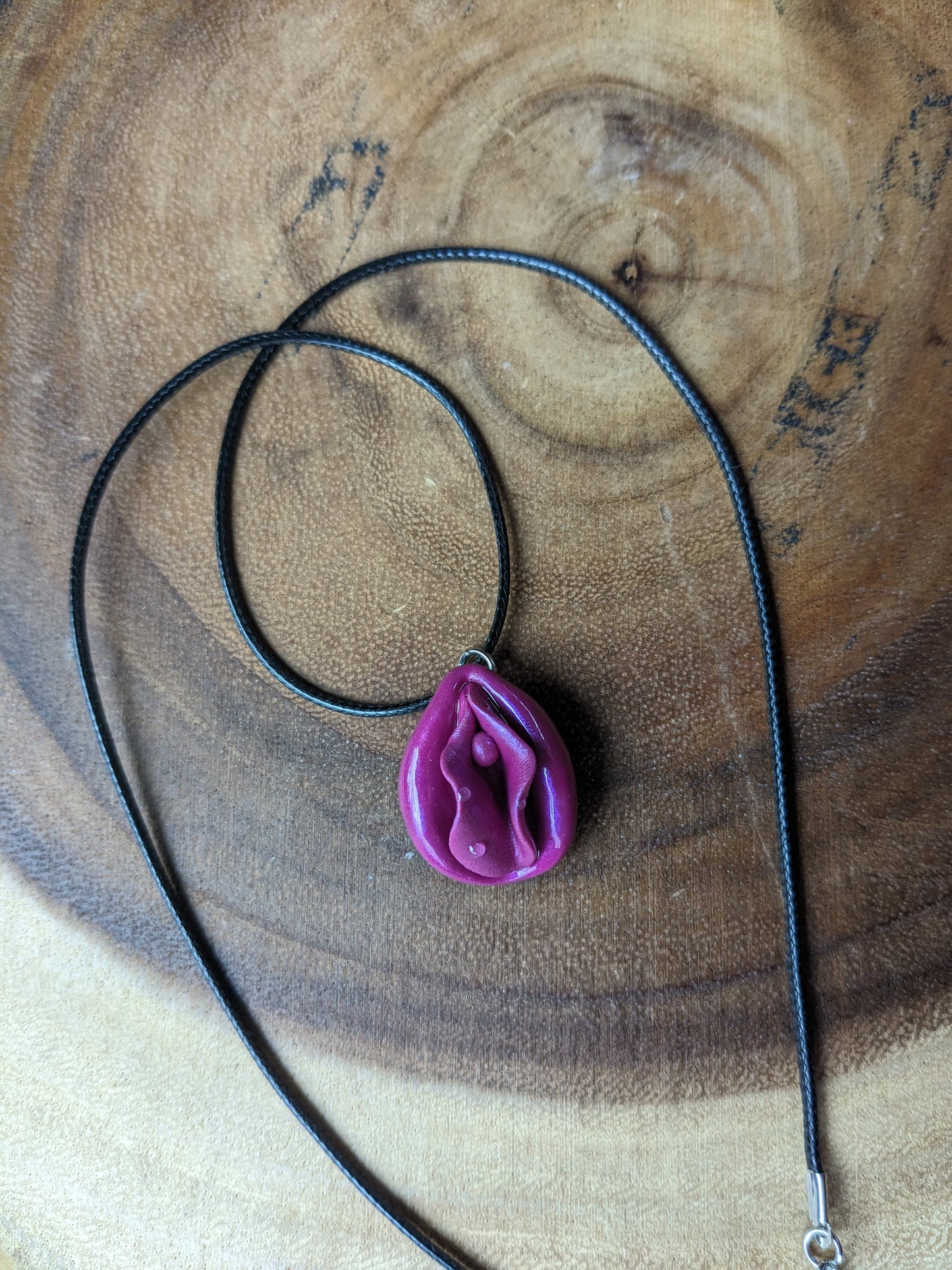 Fuchsia Vulva Necklace Luscious Lips Collection by Melinda Love