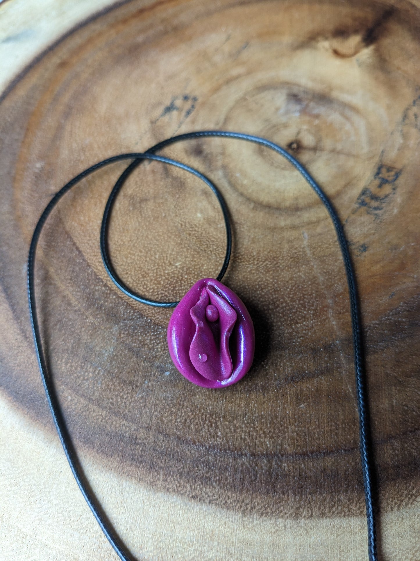 Fuchsia Vulva Necklace Luscious Lips Collection by Melinda Love