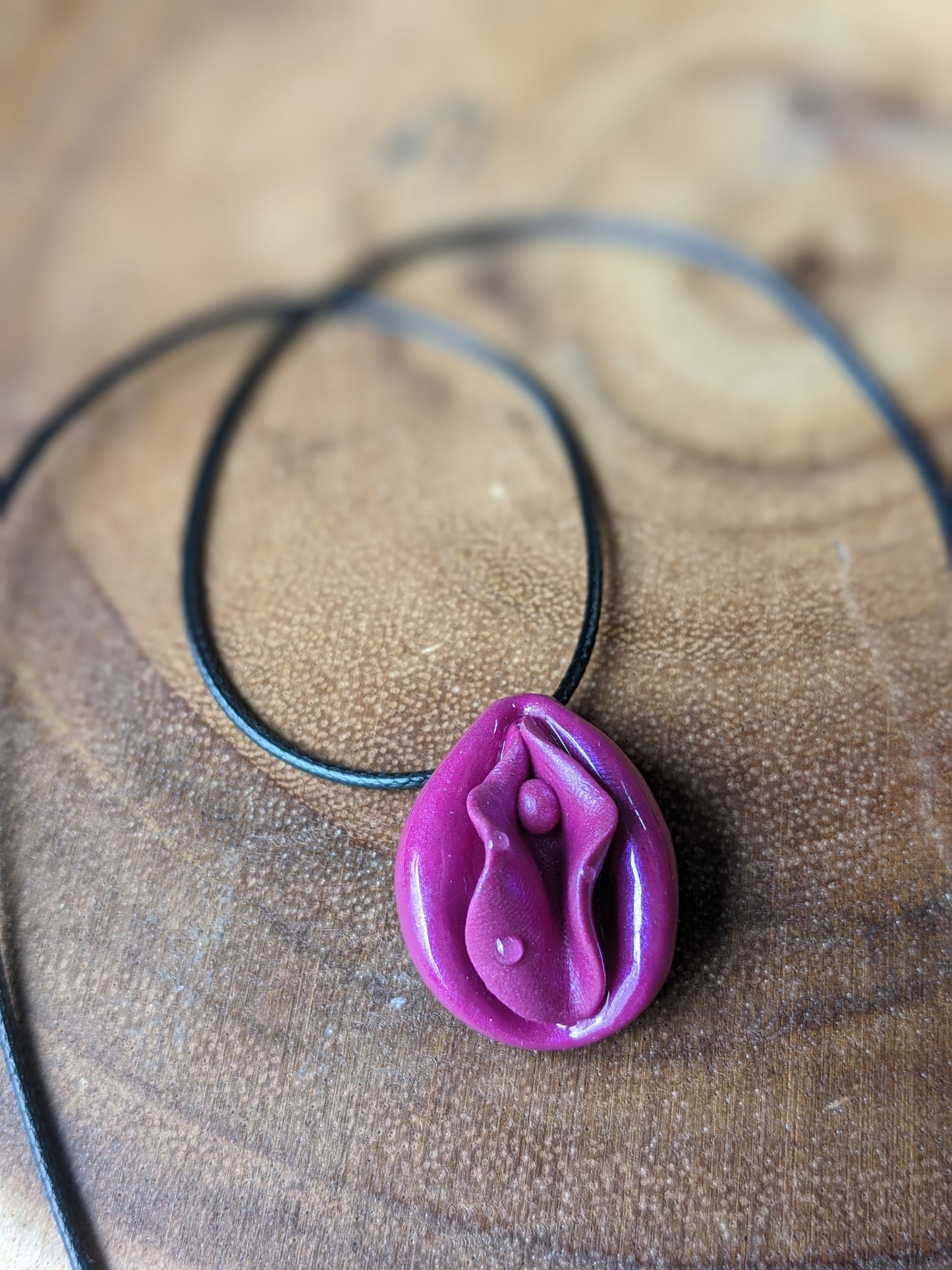 Fuchsia Vulva Necklace Luscious Lips Collection by Melinda Love