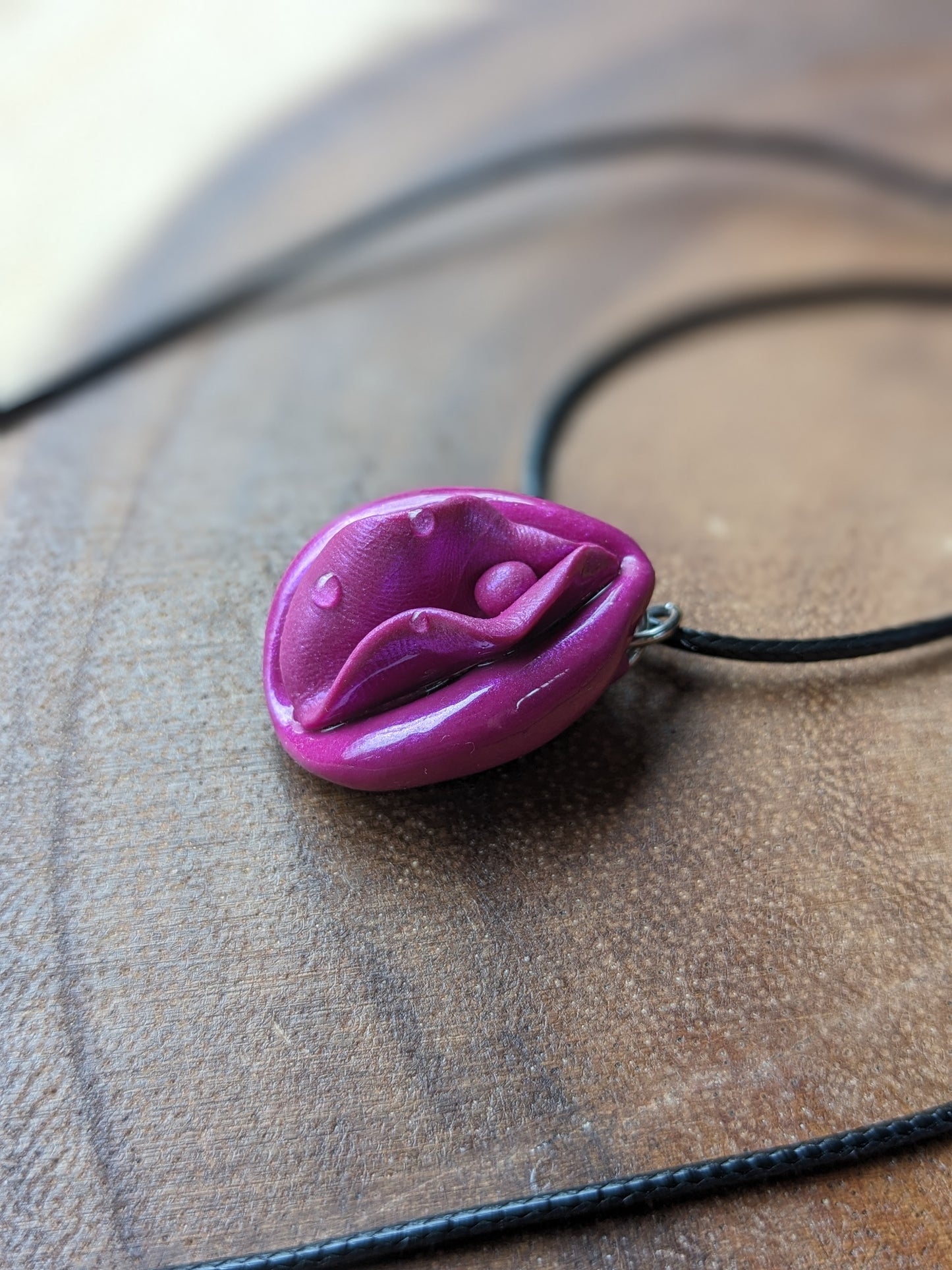 Fuchsia Vulva Necklace Luscious Lips Collection by Melinda Love