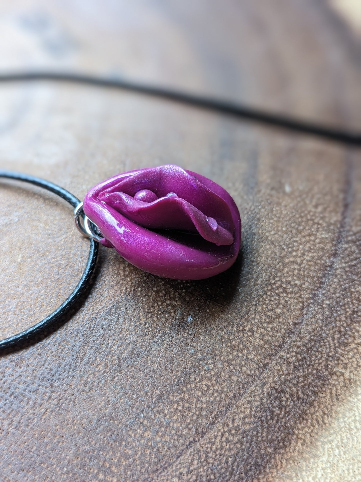 Fuchsia Vulva Necklace Luscious Lips Collection by Melinda Love