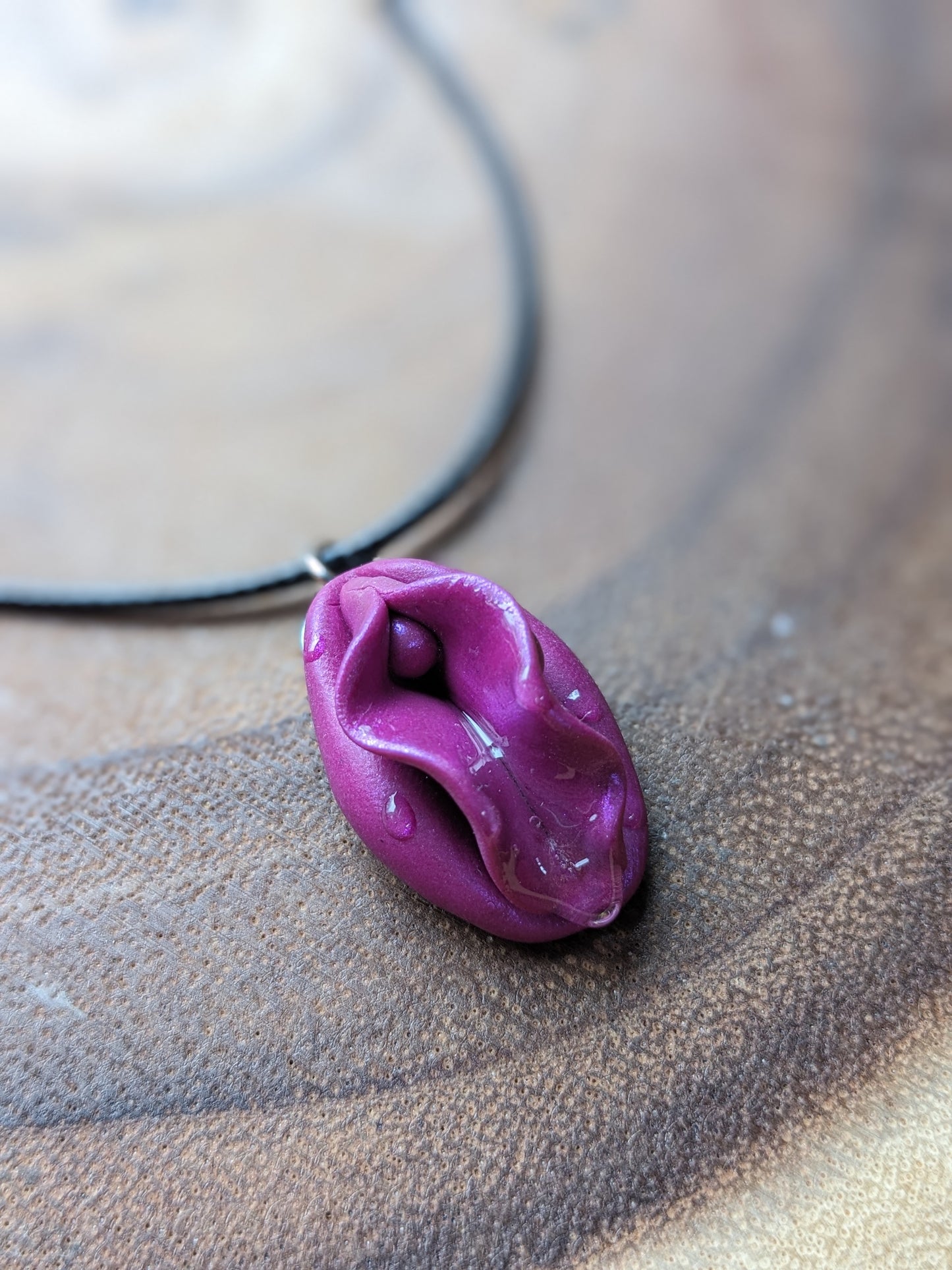 Fuchsia Vulva Necklace Luscious Lips Collection by Melinda Love