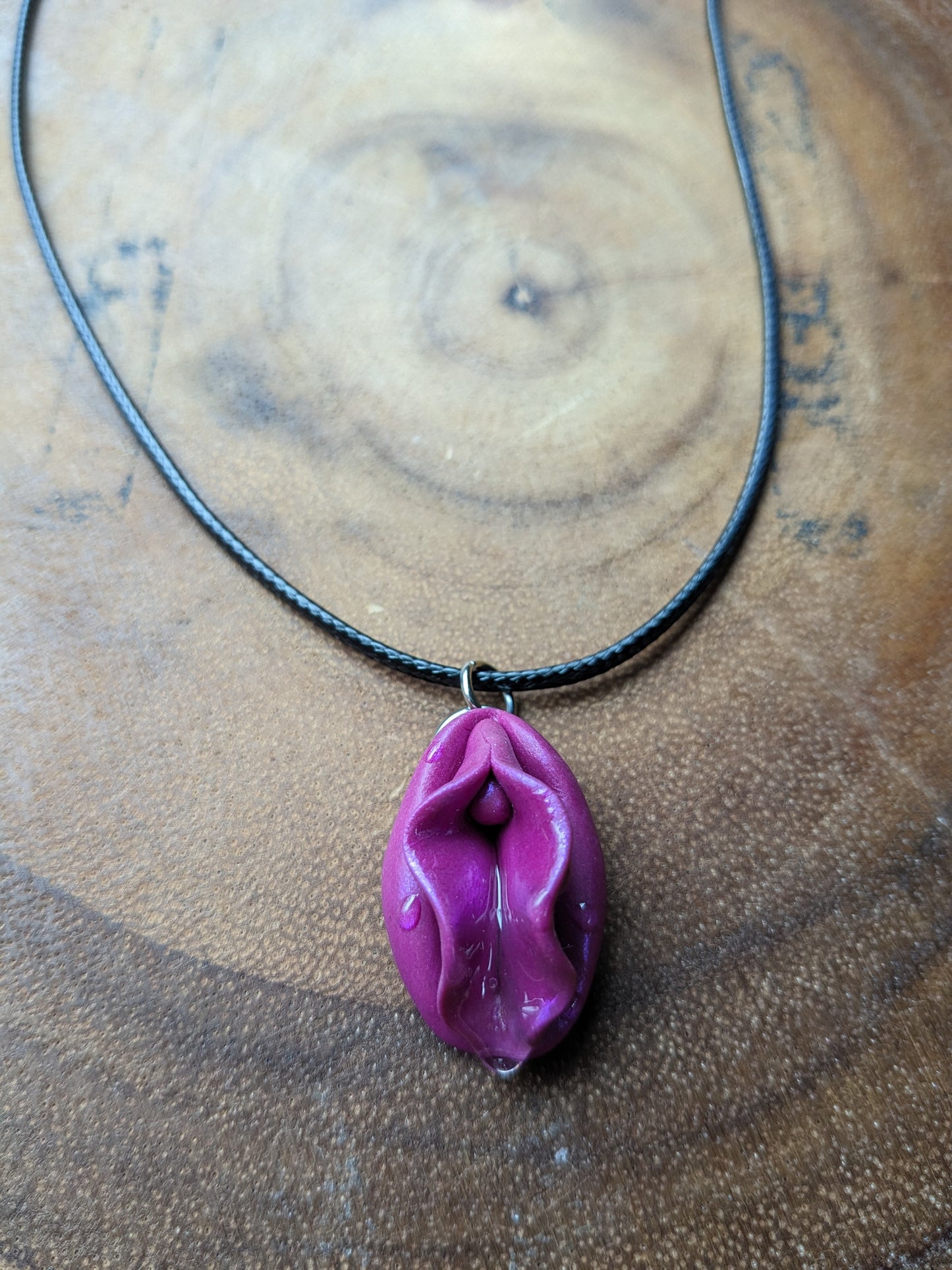 Fuchsia Vulva Necklace Luscious Lips Collection by Melinda Love