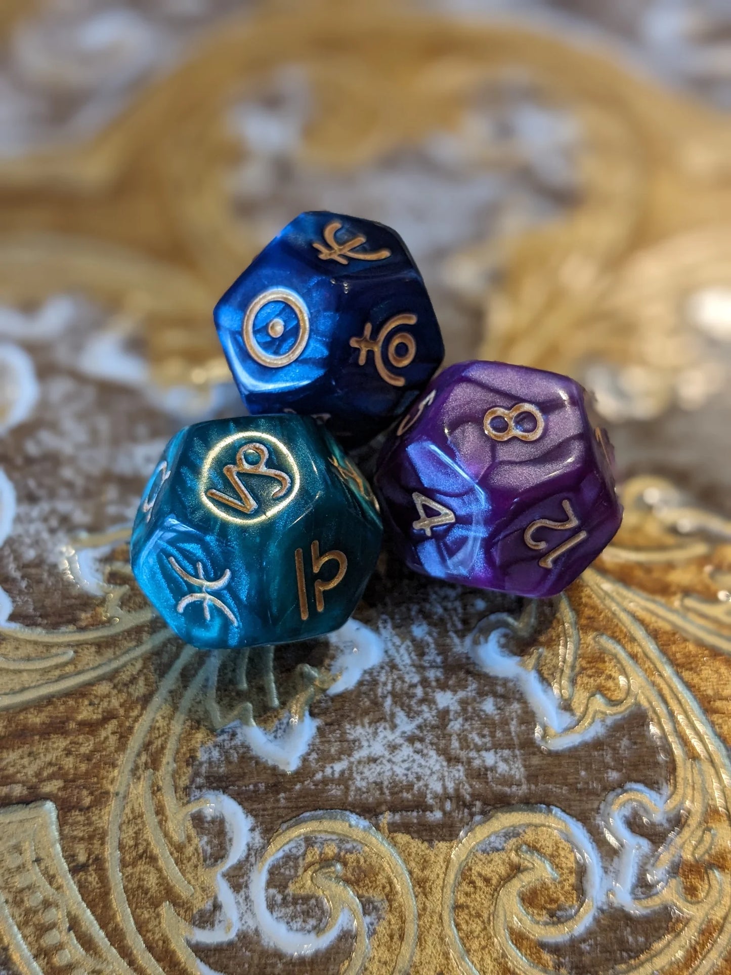 Astro Dice with Velvet bag and Interpretation Guide - Divination Dice for connecting w/ your Star Guides